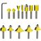 TORK CRAFT Router Bit Set 12pc Plastic Box 1/4 Shank
